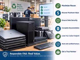 Choosing the right ITAD provider means one who prioritizes reuse, uses secure transportation and data destruction, and handles the entire process from start to finish