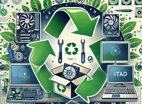 An image of a circular economy and the role of IT asset disposition (ITAD) in contributing to that new economy.