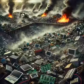 Landfilling and incinerating e-waste causes serious environmental harm through air, soil, and water pollution and positive carbon emissions.